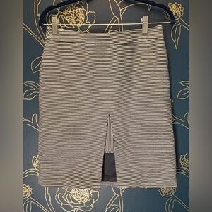 KATE SPADE Saturday Striped peekaboo front DENIM cotton skirt SIZE 4